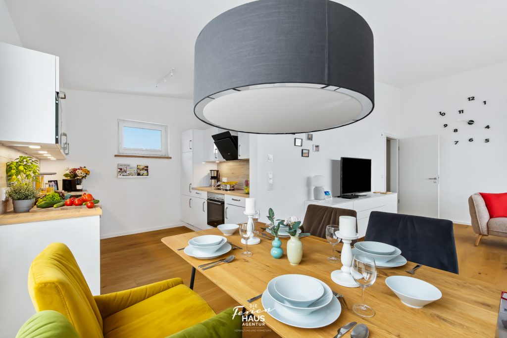 Ferienwohnung Penthouse Hygge Esszimmer & Küche